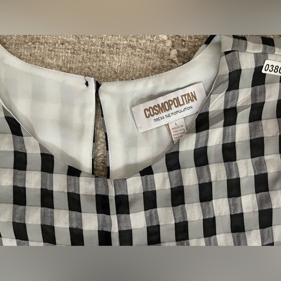 Dress The Population x Cosmopolitan cropped top, NWT, Large, Black/white check - Picture 2 of 7